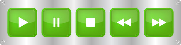 绿色，白色音乐控制按钮与螺丝图片下载