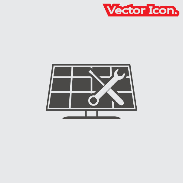 太阳能图标孤立的标志符号和平面风格的应用程序，网页和数字设计。图片下载