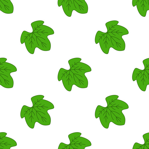 葡萄叶无缝图案。抽象剪影的枫叶纹理。图片下载