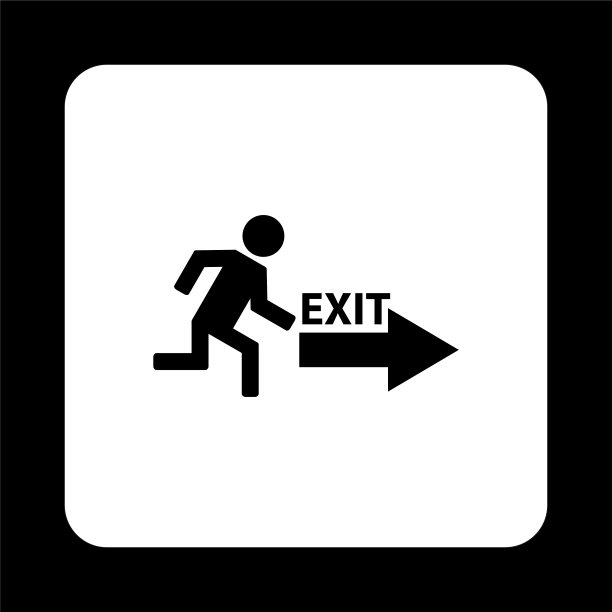 退出-黑色矢量图标图片下载