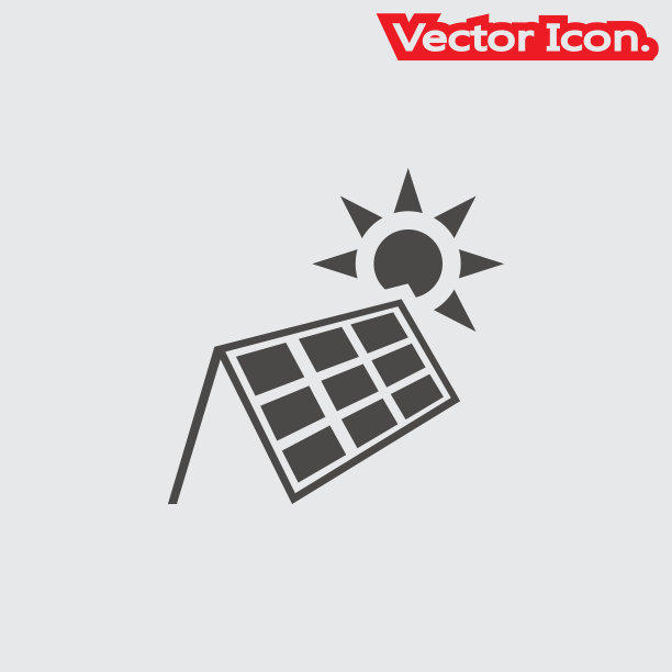 太阳能图标孤立的标志符号和平面风格的应用程序，网页和数字设计。图片下载
