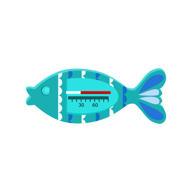 水温度计的形状鱼矢量图片下载