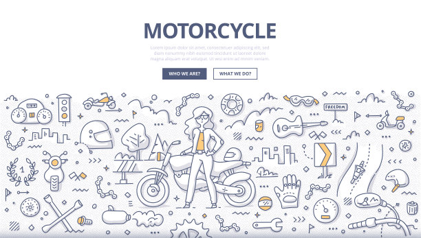 摩托车生活方式涂鸦概念图片下载