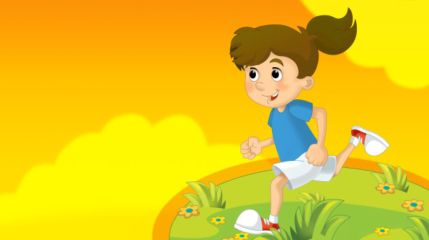 卡通夏季背景与儿童训练的性质图片下载