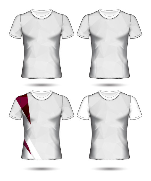 一套足球或足球球衣模板t恤风格，设计你的足球俱乐部矢量插图图片下载