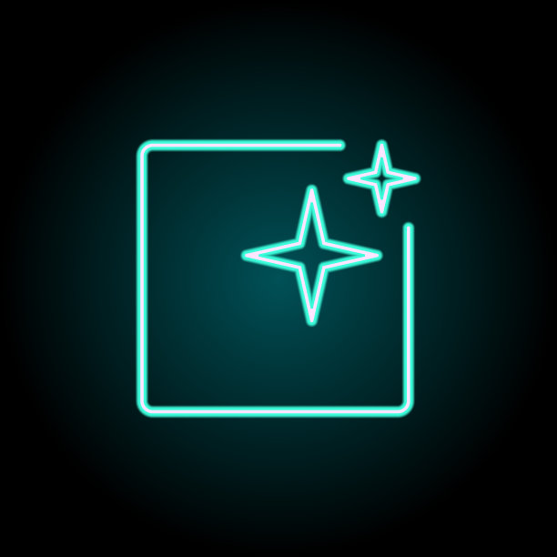 摄影标志图标。霓虹灯风格图标的图像元素。简单的图标为网站，网页设计，移动应用程序，信息图形图片下载