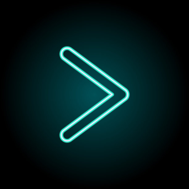 正确的标志图标。霓虹灯风格图标的图像元素。简单的图标为网站，网页设计，移动应用程序，信息图形图片下载