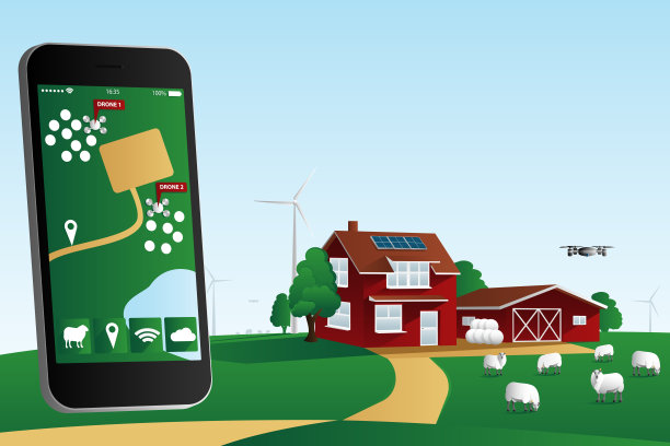 智能农场的羊跟踪监控。图片下载