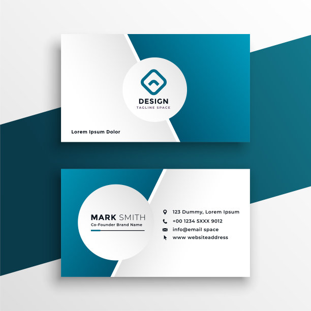 干净的蓝色名片模板图片下载