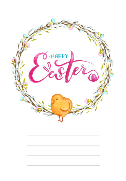 复活节快乐。贺卡上的文字。图片下载