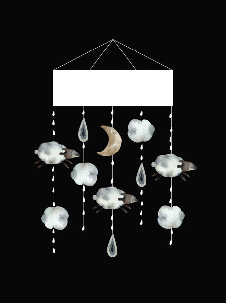 水彩画的旋转木马图片下载