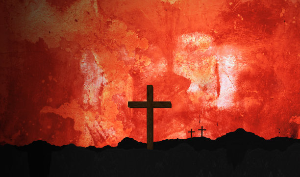 宗教十字架日落图片下载