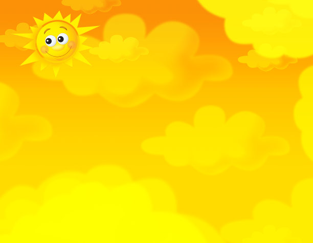 卡通夏季天空和愉快的太阳背景与文字空间图片下载