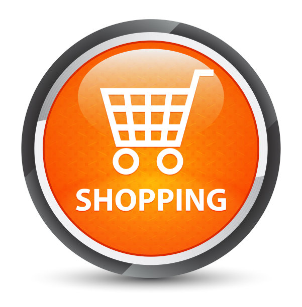 购物银河橙色圆形按钮图片下载