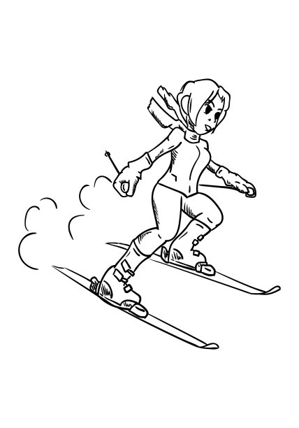 年轻女子滑雪图片下载