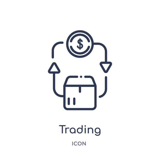 线性交易图标从商业和购物大纲收集。细线交易图标孤立在白色背景上。交易潮流插画图片下载