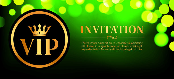 VIP邀请卡与黄金和散景发光的背景。高级奢华优雅的设计图片下载