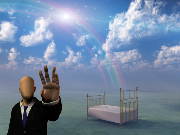 梦幻景观中的床图片下载