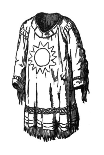 美洲印第安土著插图-鹿皮斗篷-衬衫-插图图片下载