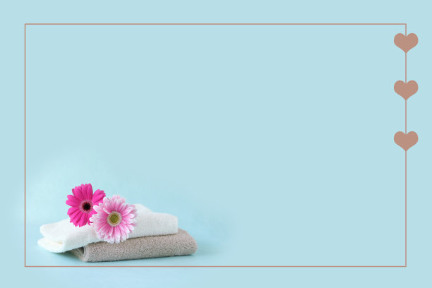 非洲菊花束和毛巾图片下载