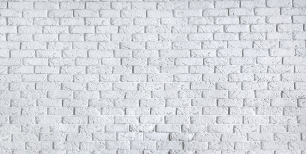 白色砖墙家庭室内背景水平照片横幅为网站设计，干净的空白纹理混凝土水泥图案表面砌体砖头与文本复制自由空间图片下载