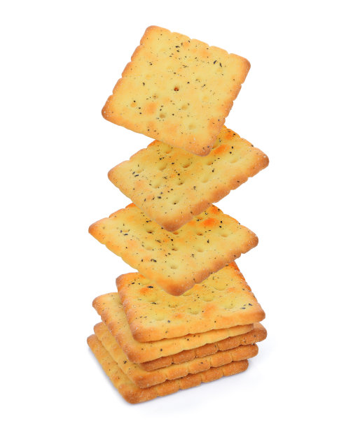 海藻饼干孤立地落在白色的背景上图片下载