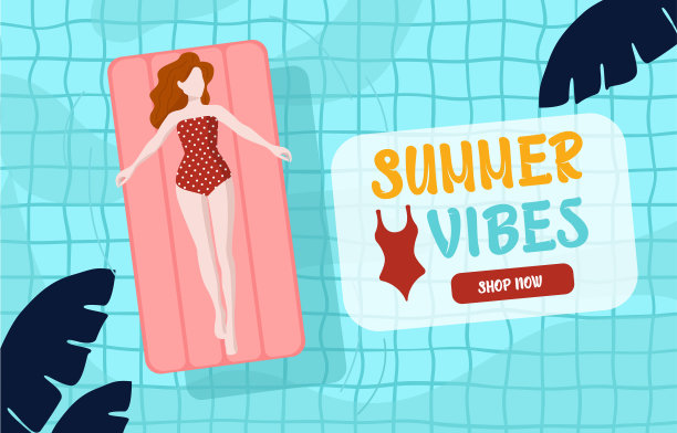 夏日氛围网模板横幅。图片下载