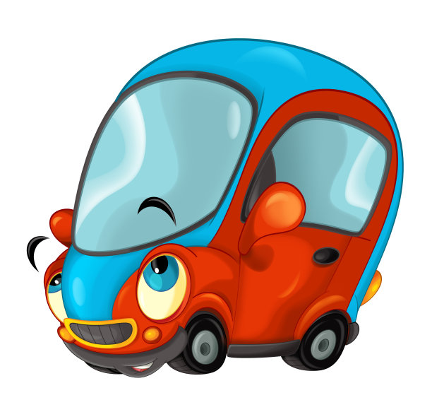 卡通跑车微笑和看图片下载