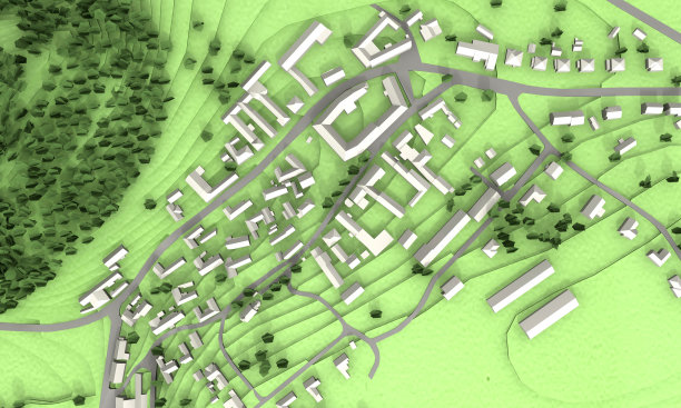 三维城市鸟瞰图图片下载