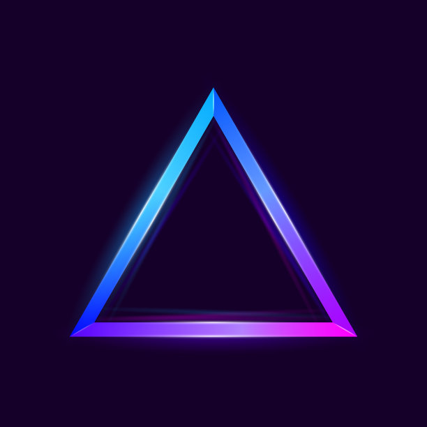 闪亮的霓虹灯三角形图片下载