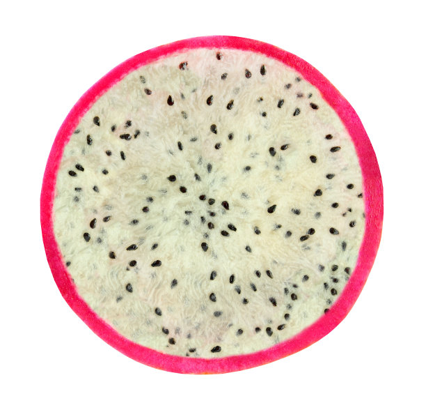 火龙果切割孤立在白色背景与修剪路径。图片下载