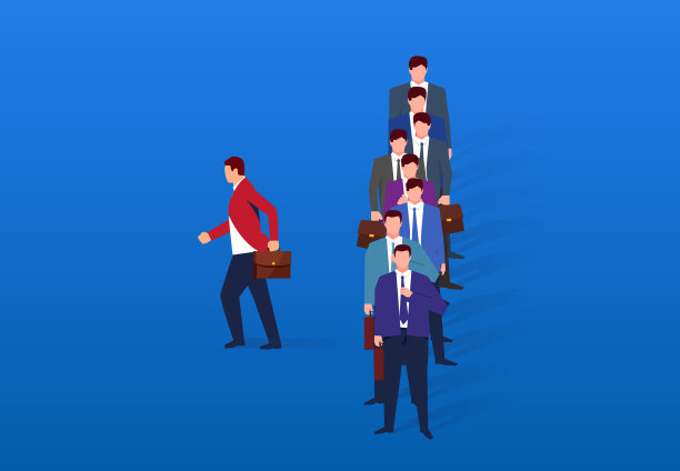 离开人群的商人图片下载