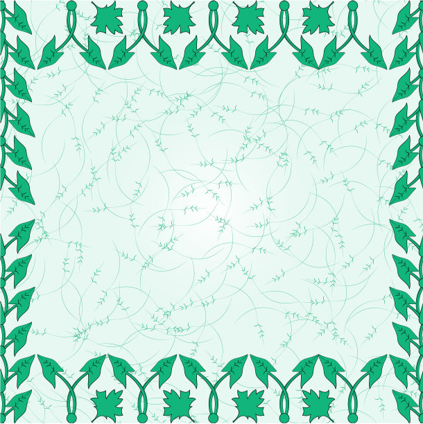 绿色背景下的树叶图案图片下载