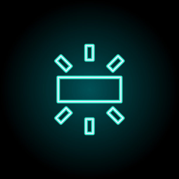 白色平衡符号图标。霓虹灯风格图标的图像元素。简单的图标为网站，网页设计，移动应用程序，信息图形图片下载