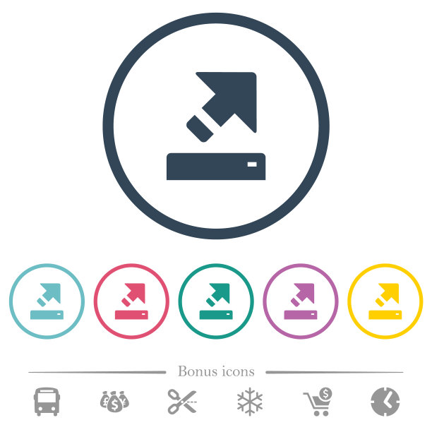 导出圆形轮廓的平面颜色图标图片下载