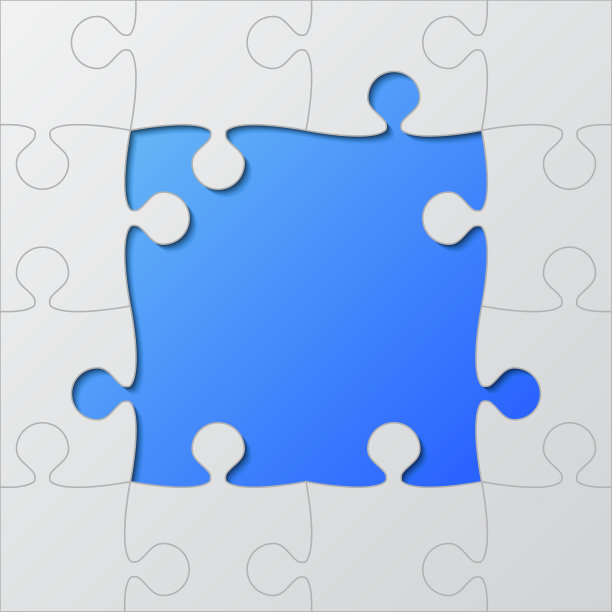 矢量方形框架，背景，横幅从灰色拼图碎片。图片下载