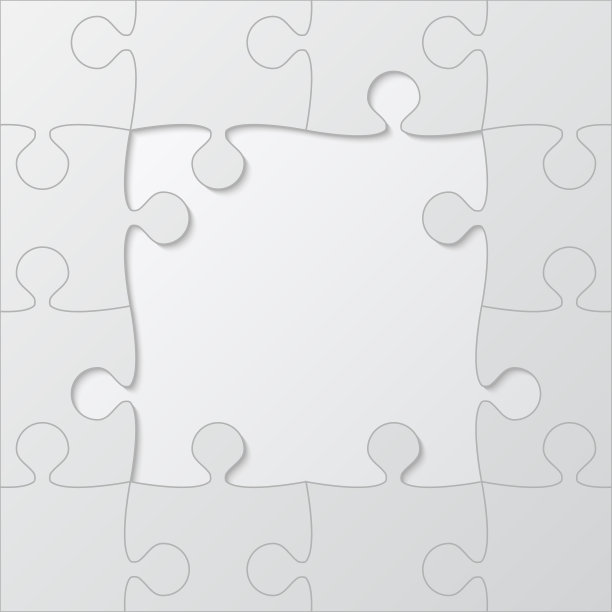矢量方形框架，背景，横幅从灰色拼图碎片。图片下载
