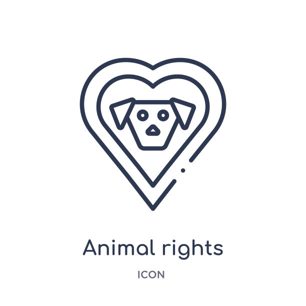 线性动物权利图标从慈善大纲收集。细线动物权利载体隔离在白色背景上。动物权利潮流插画图片下载