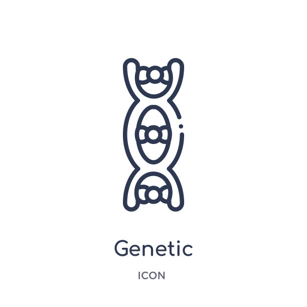 线性遗传图标从化学大纲收集。在白色背景上分离的细线遗传载体。遗传时尚插图图片下载