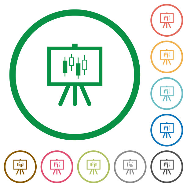 演示表烛台图表平面图标与轮廓图片下载