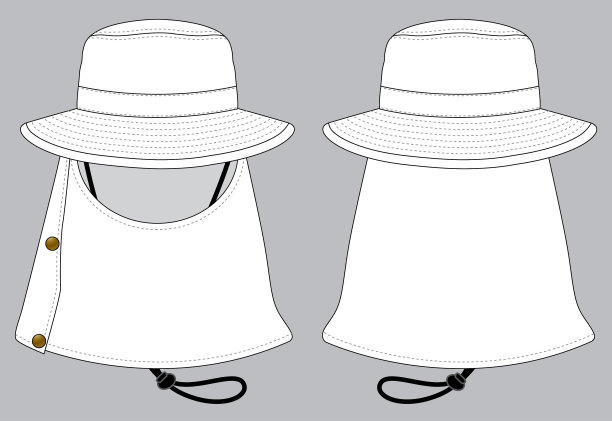 桶帽矢量模板图片下载