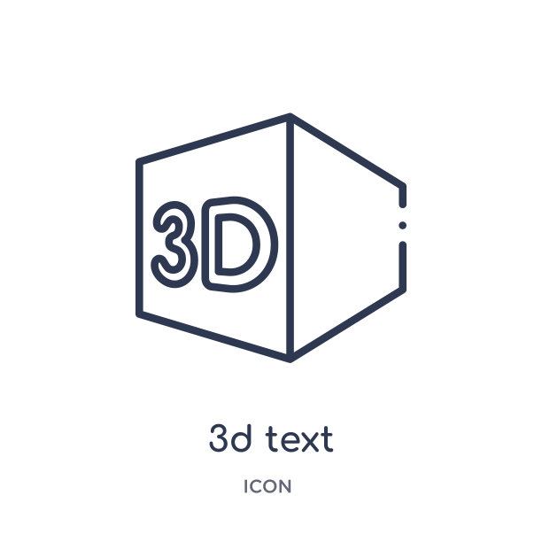 电影轮廓系列线性3D文本图标图片下载