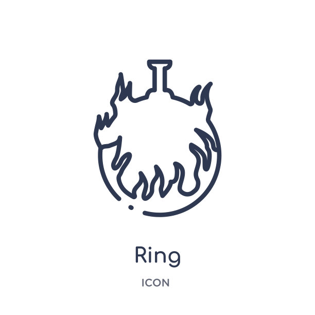 从马戏团轮廓集合线性环图标。细线环矢量隔离在白色背景上。戒指潮流插画图片下载