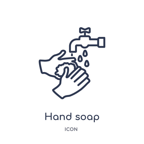 线性洗手皂图标从清洁轮廓集合。细线手肥皂矢量隔离在白色背景上。手皂潮流插画图片下载