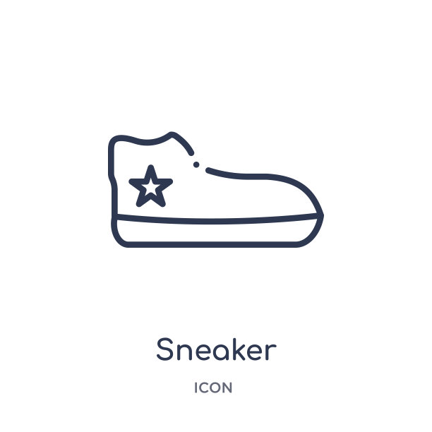 线性运动鞋图标从服装轮廓系列。细线运动鞋矢量隔离在白色背景。运动鞋潮流插画图片下载