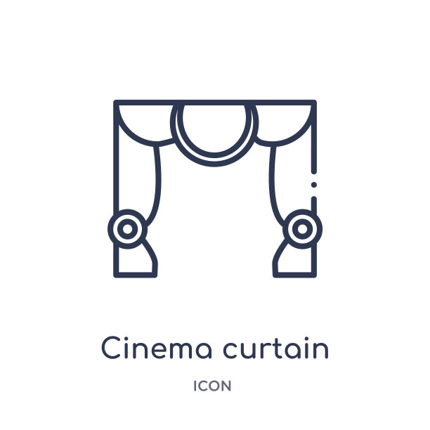 线性电影窗帘图标从电影院轮廓集合。细线电影幕矢量孤立在白色的背景。电影幕时尚插画图片下载