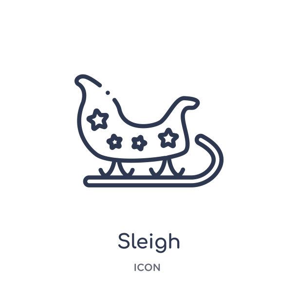 线性雪橇图标从圣诞节大纲收集。白色背景上孤立的细线雪橇矢量。雪橇潮流插画图片下载