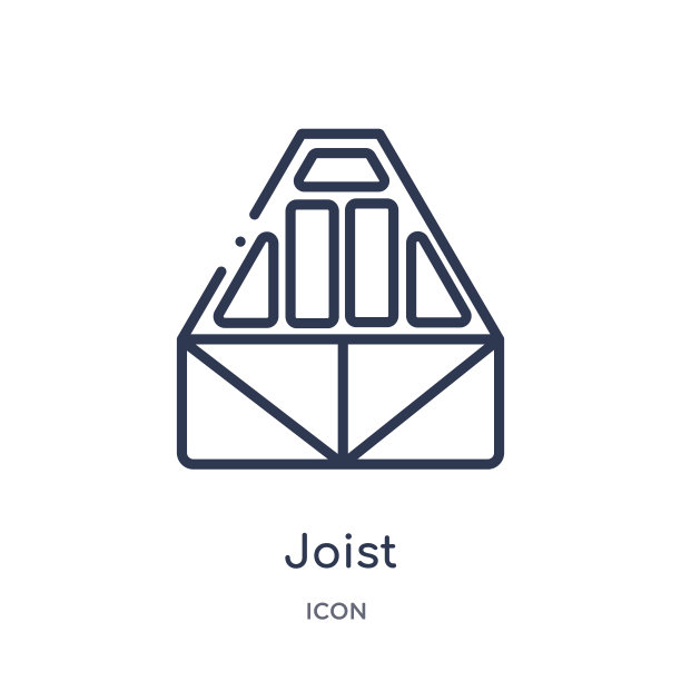 线性托梁图标从建筑大纲集合。细线托梁矢量隔离在白色背景上。托梁潮流插画图片下载