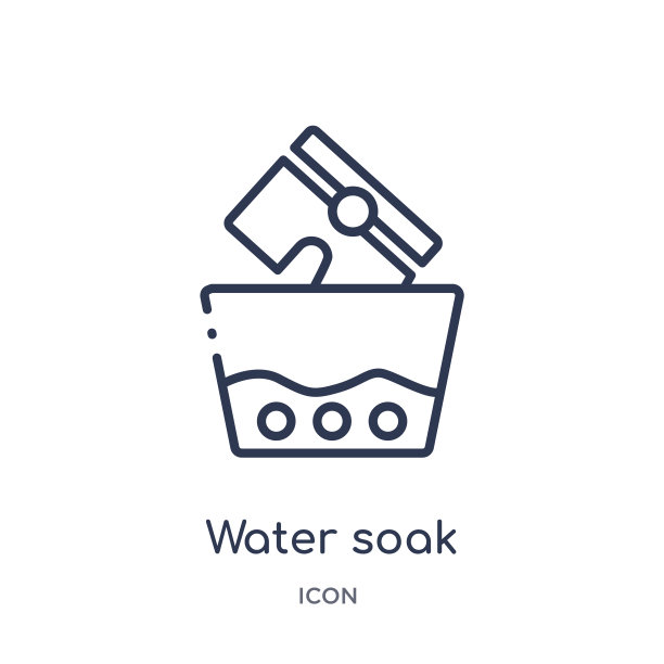 线性水浸泡图标从清洁轮廓集合。细线水浸泡矢量隔离在白色背景上。水浸潮流插画图片下载