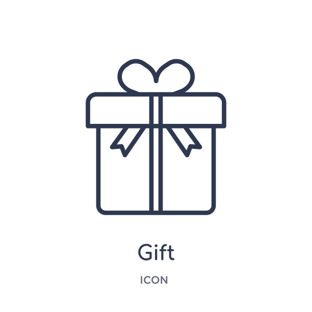 线性礼物图标从交付和物流大纲收集。细线礼物矢量孤立在白色背景。礼品潮流插画图片下载